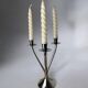Art deco candlestick in stainless steel 3 flames, Spain, circa 1970