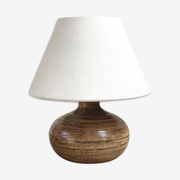 Vintage varnished stoneware lamp