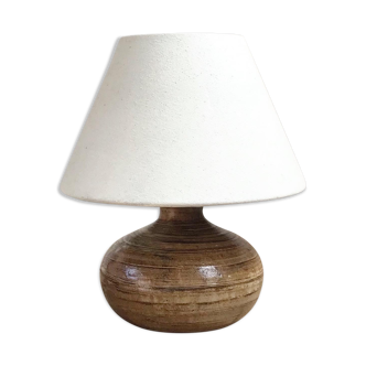 Vintage varnished stoneware lamp