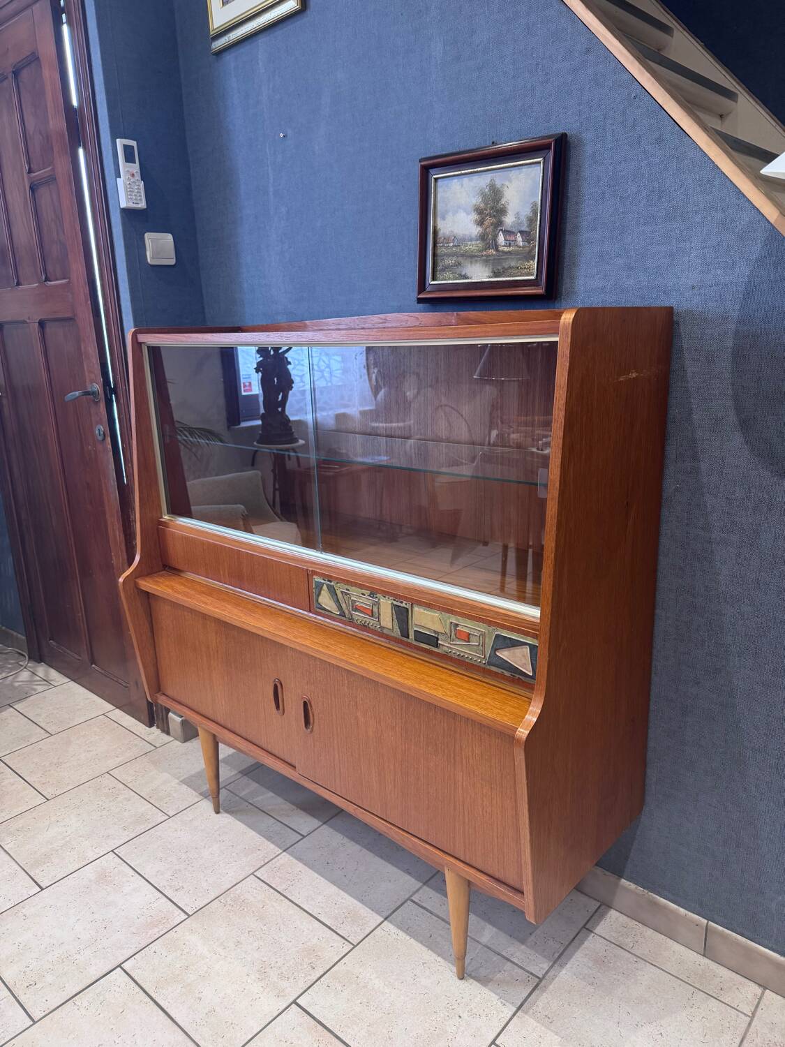 Vintage Scandinavian display cabinet – 1950s/60s – mid-century design