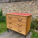 Vintage rattan chest of drawers 1950-60