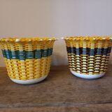 Set of 4 vintage scoubidou vases