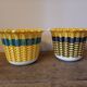 Lot de 4 vases en scoubidou vintage