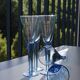 Set of 5 Vintage Glacier Blue Champagne Flutes – 1980s/1990s