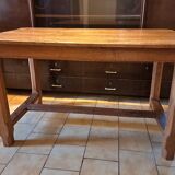 19th century farm table in solid oak