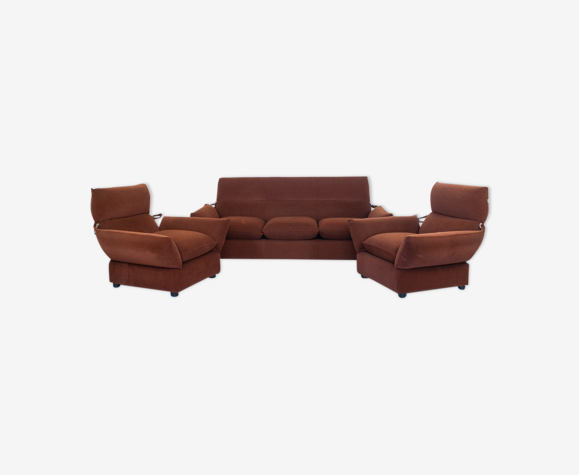 Sofa set 2 armchairs armchair from the goose design 70s vintage modern