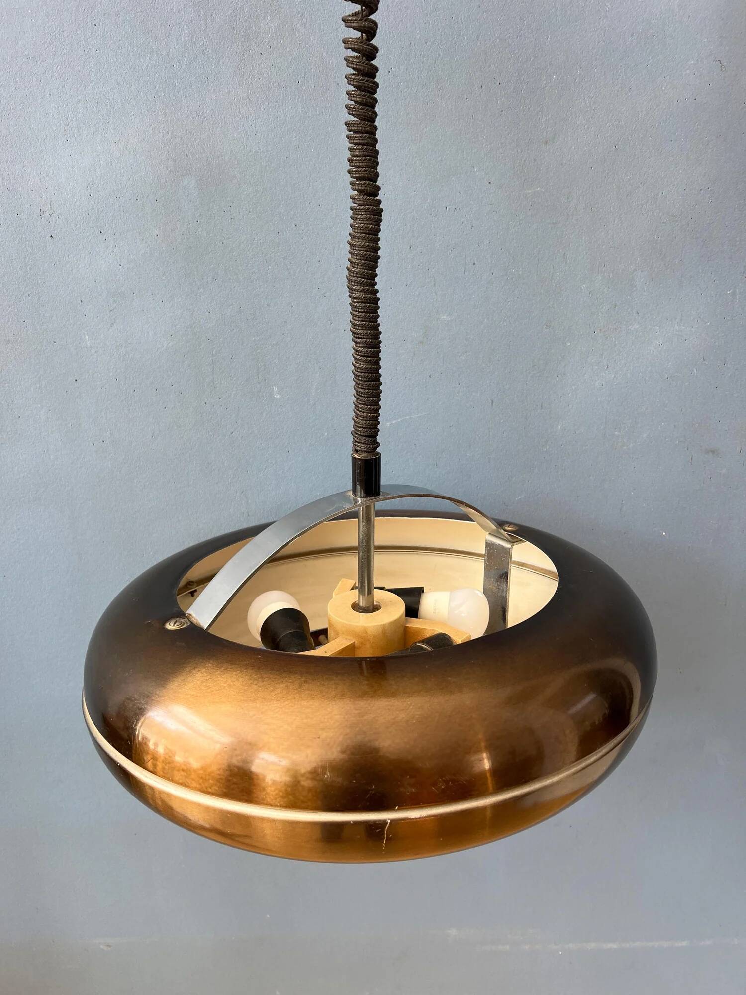Vintage 'Copper' UFO space age pendant lamp