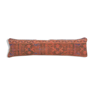 10" x 38" tribal wool long handmade pillow covers, muted ethnic oversize turkish lumbar cover
