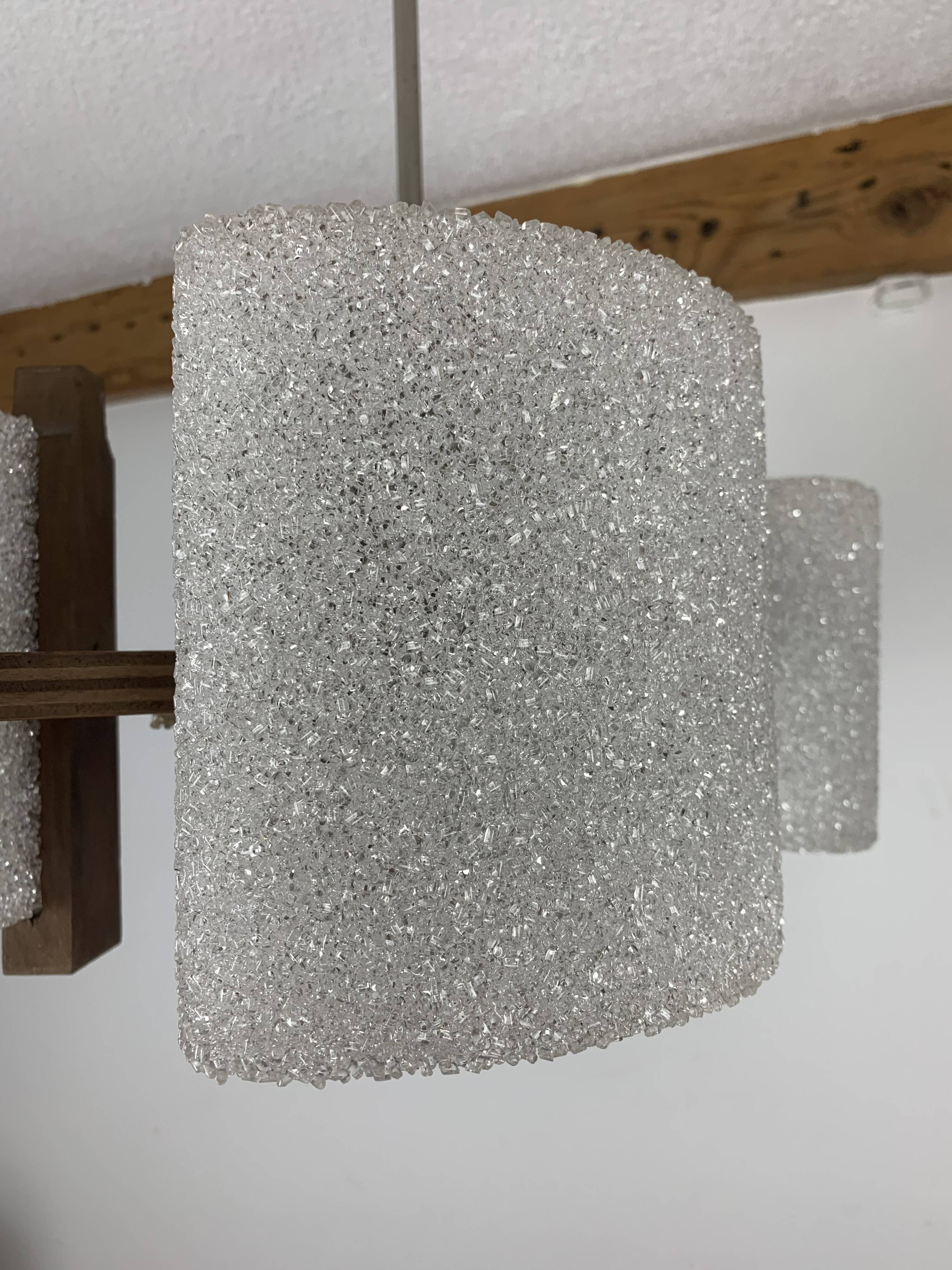 Scandinavian chandelier perspex and wood