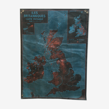 Carte pédagogique des Iles Britanniques