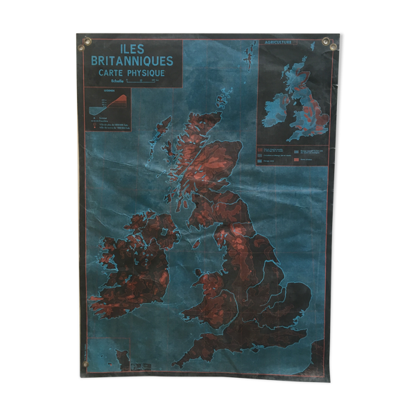 Carte pédagogique des Iles Britanniques
