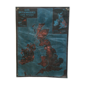Carte pédagogique des Iles Britanniques