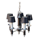 Lustre suspension années 40 abat-jours métal