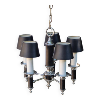 Lustre suspension années 40 abat-jours métal