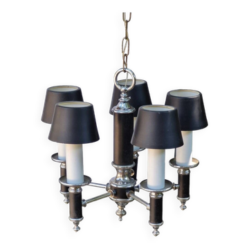 Lustre suspension années 40 abat-jours métal
