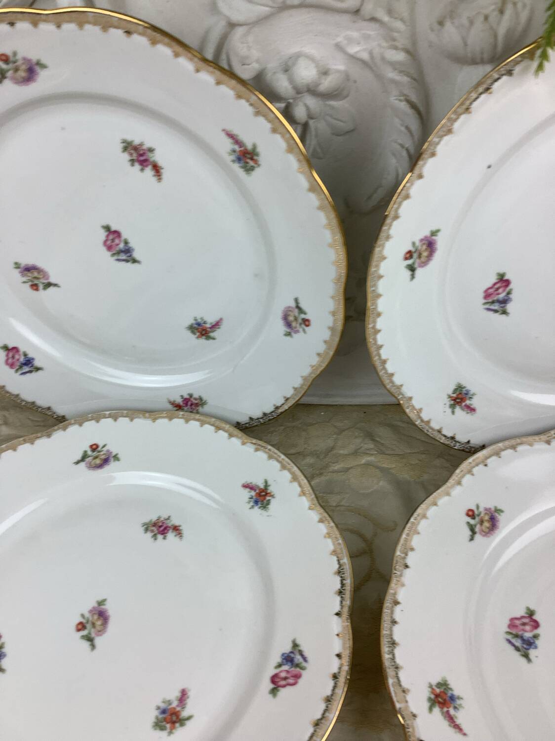 6 flat plates porcelain Limoges France