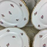 6 flat plates porcelain Limoges France