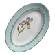 Vintage white and green porcelain dish Iris Moulin des Loups "Sargosse" 1950s