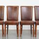 Ensemble de 4 chaises de salle à manger en cuir de mouton