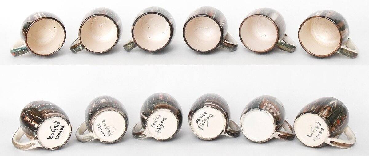 Vintage orangeade service in ceramic by "Fenice" from Albisola.