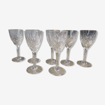 Set of 7 glasses of crystal wine Saint Louis Modele chantilly