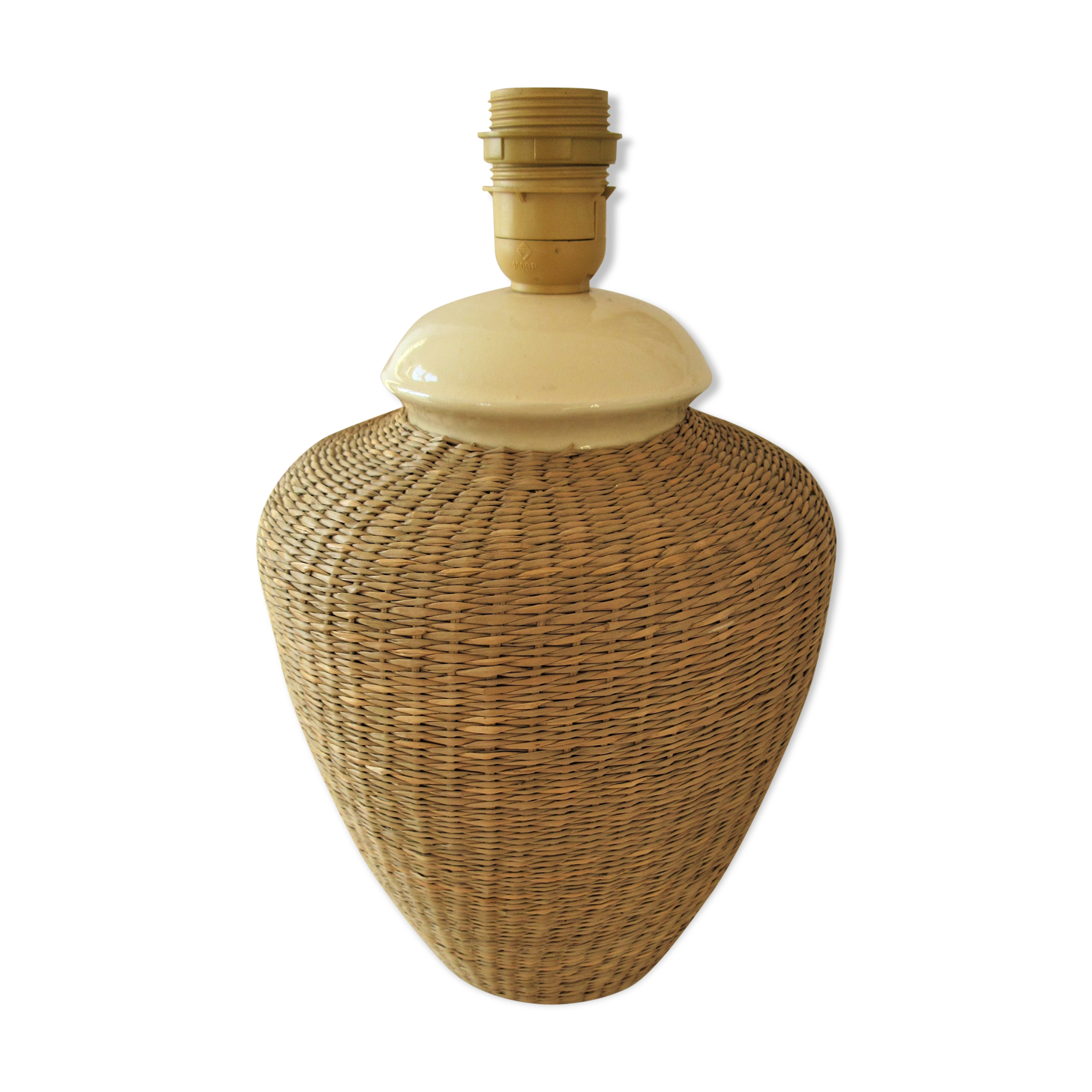 Ceramic lamp foot and vegetable fiber