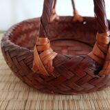 Japanese woven bamboo basket. Ikebana.