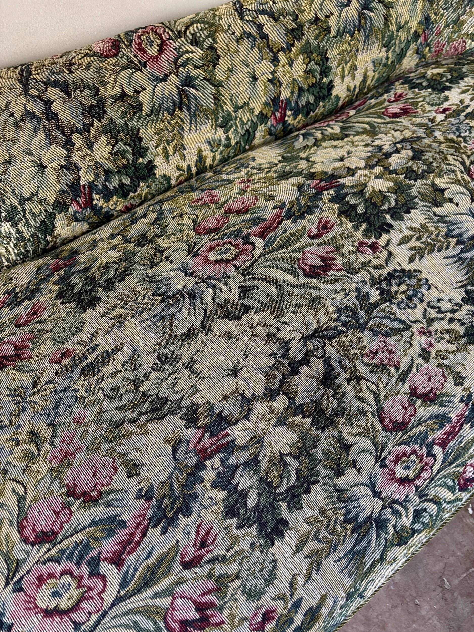 Floral cotton jacquard chaise longue