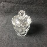 1980s Baccarat Crystal Jam Jar/Mustard Jar/Honey Jar With Lid, Model Bamboo