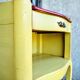 Bedside Louis XV patinated yellow and red