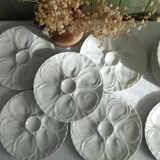 Lot de 6 assiettes à huîtres en porcelaine de Pillivuyt