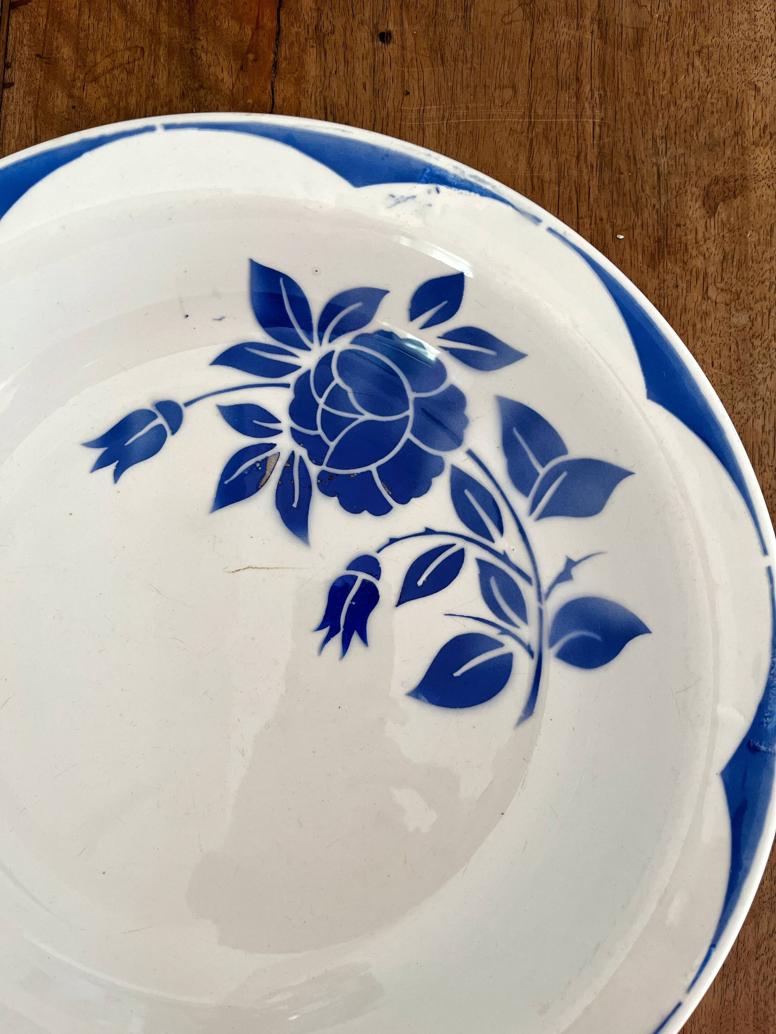 Corsica floral decoration hollow dish, Digoin Sarreguemines