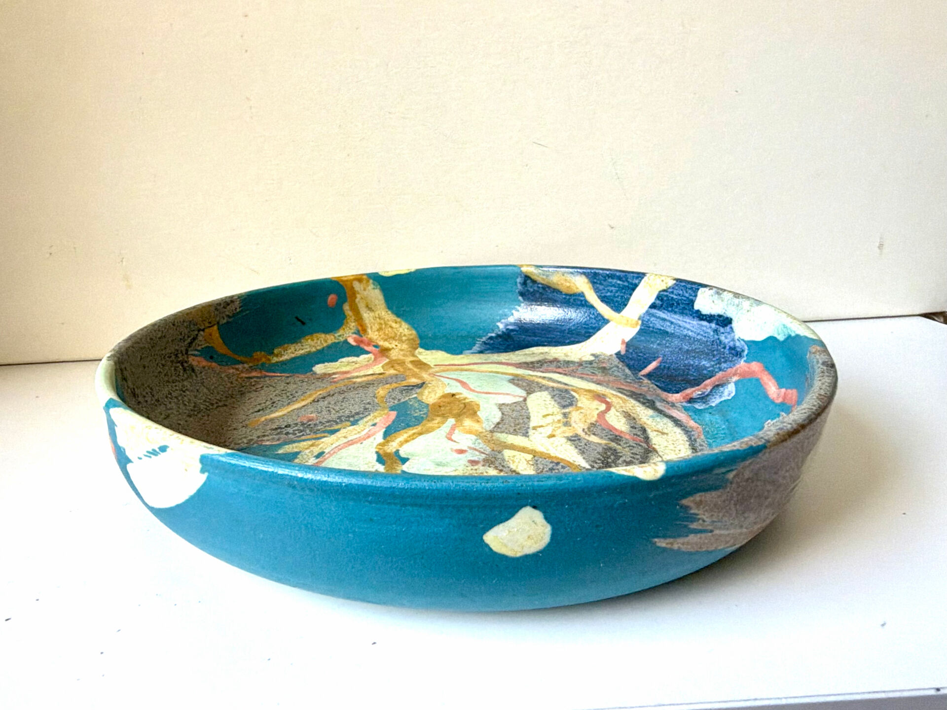 Vintage Danish Ceramic Art Studio Decorative Bowl signed