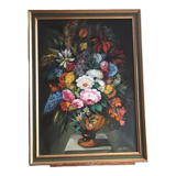 Still life with flowers, oil on canvas