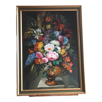 Still life with flowers, oil on canvas