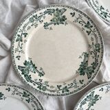 4 flat plates in iron earth "Rosa" Boch Freres Keramis BFK