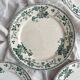 4 ironstone dinner plates "Rosa" Boch Freres Keramis BFK