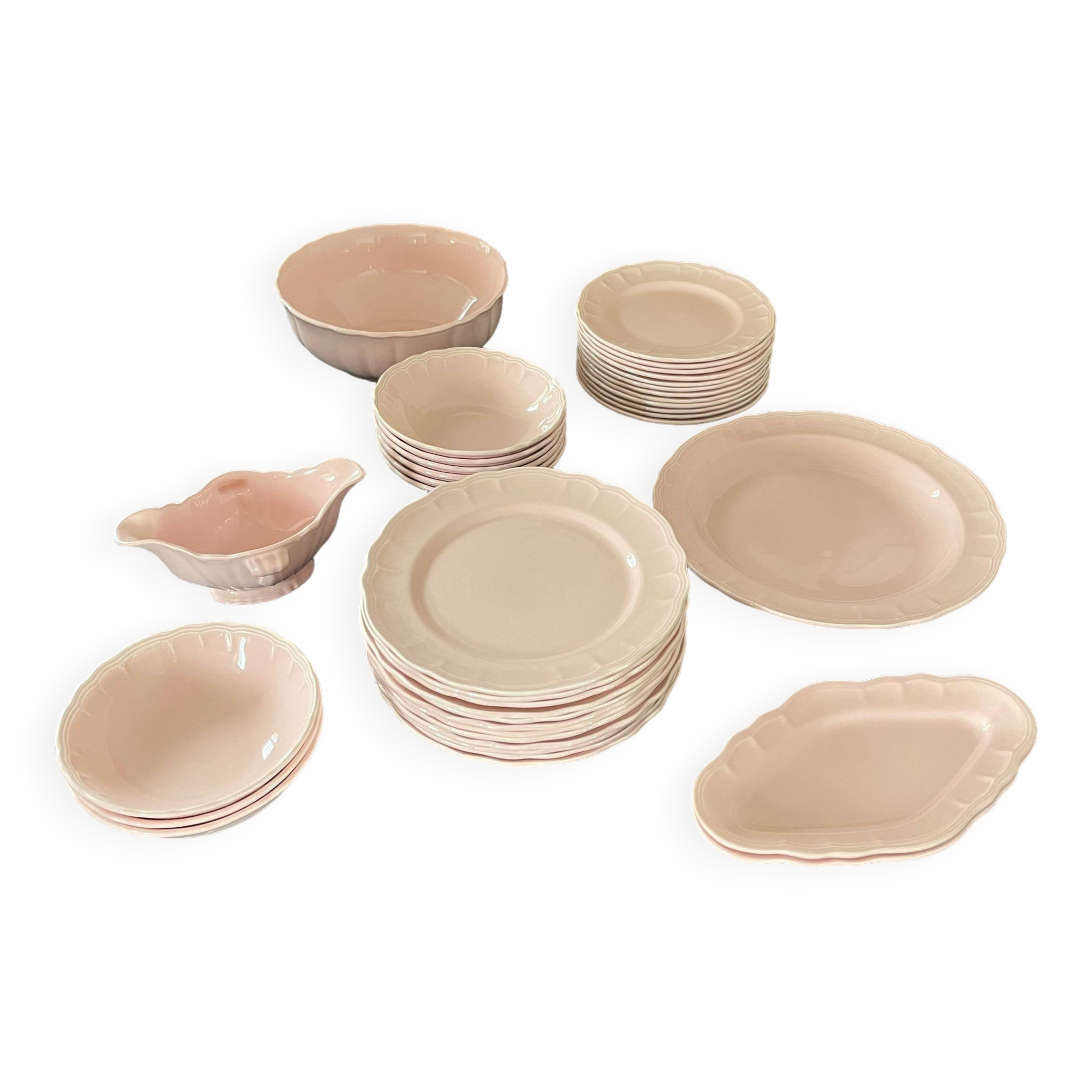 Salins 38 Piece Pink Dinnerware Set