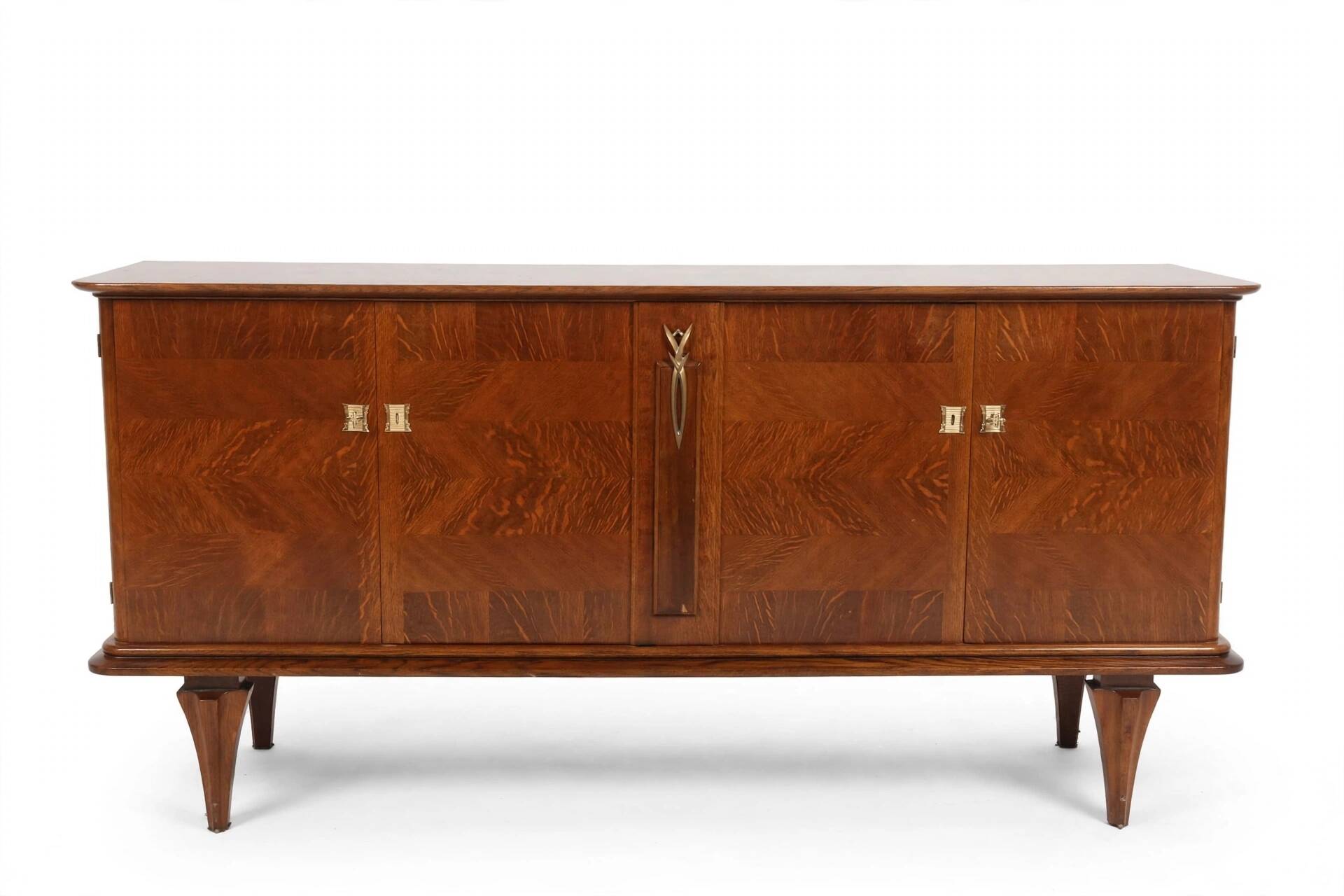 Enfilade Art Deco buffet with diamond point in oak - 1930s-1950s - 3
