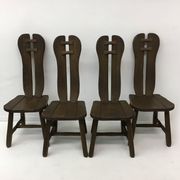 Set of 4 Belgian Brutalist Dining Chairs from De Puydt, 1970’s
