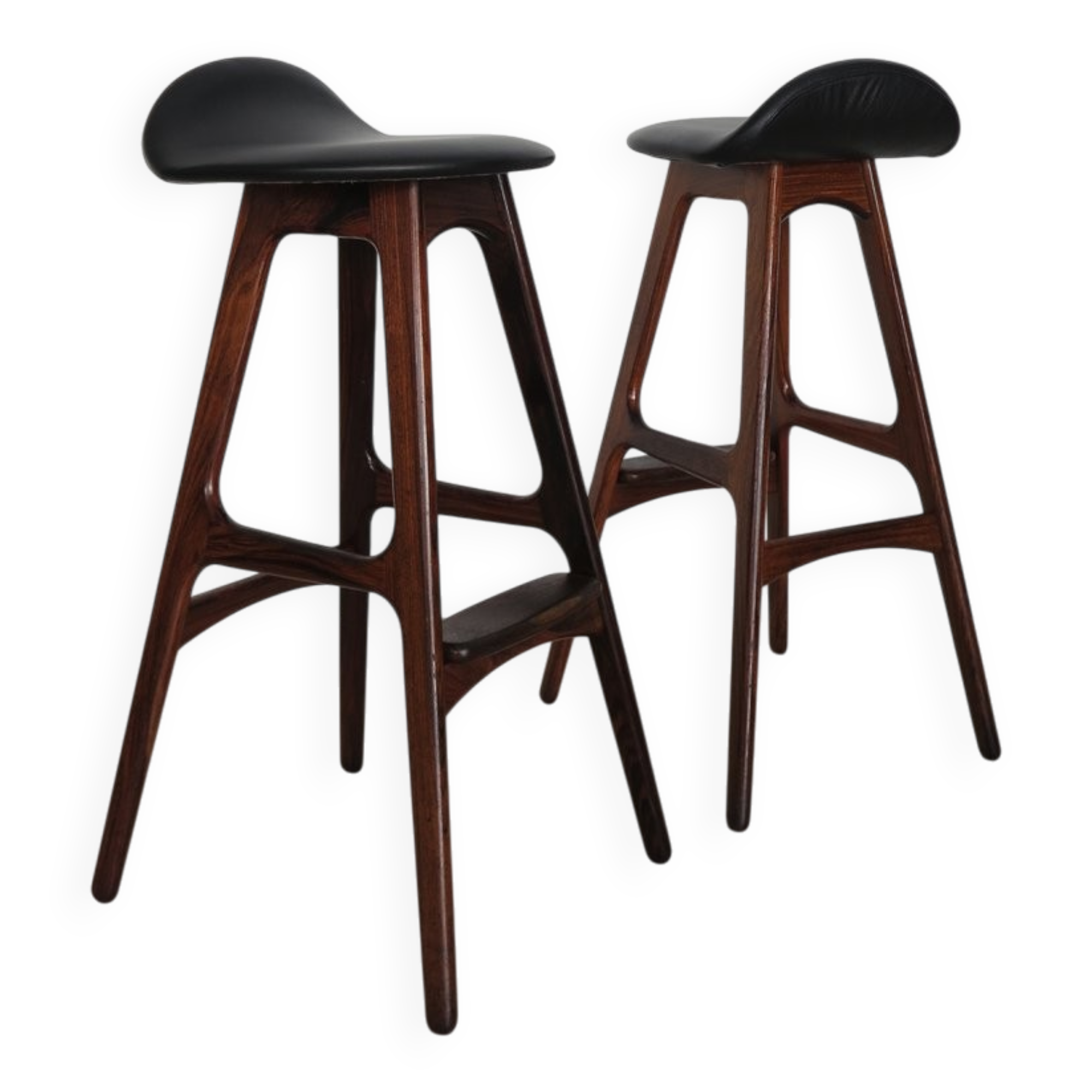 Scandinavian Bar Stools by Erik Buch, 1960s, Set of 2