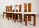 70's brutalist dining chairs in oak with bouclé fabric