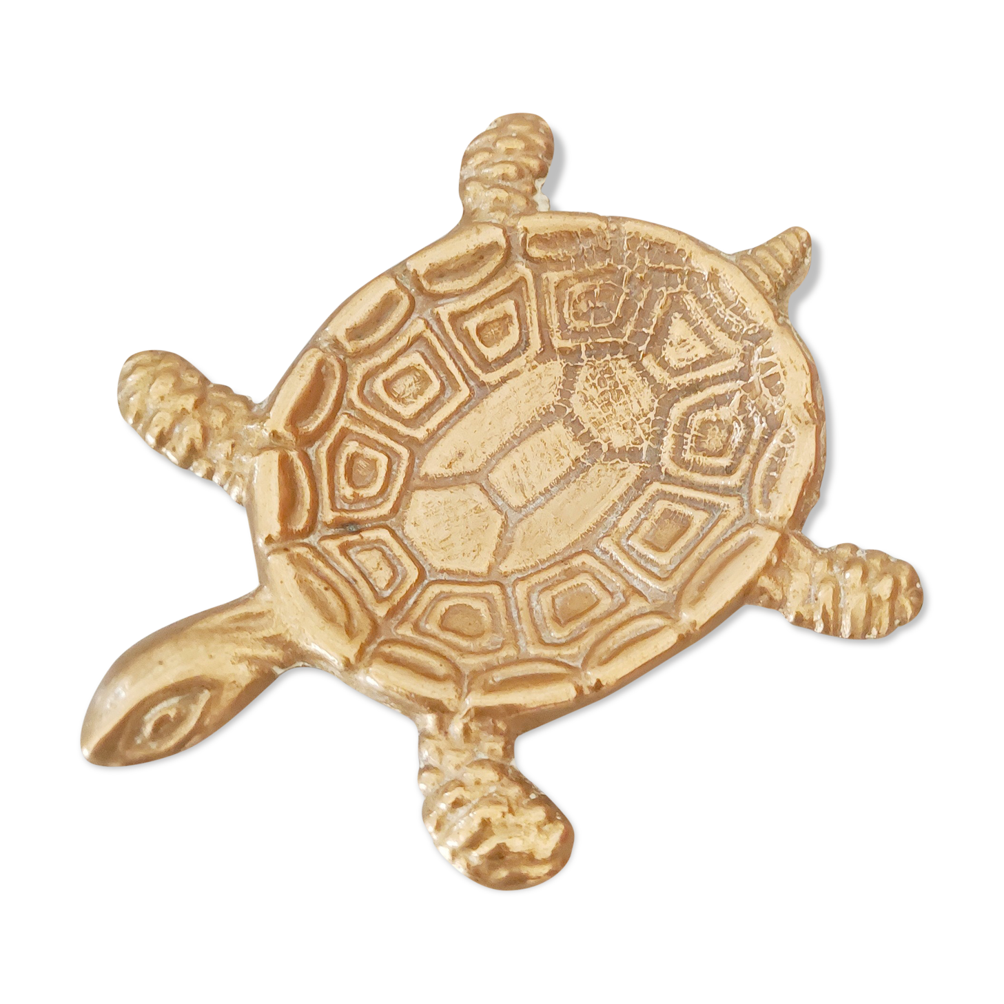 Turtle brass ashtray