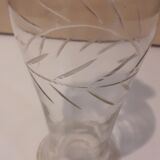 Hand-engraved glass ewer carafe with cap