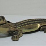 Casse-noix zoomorphe alligator crocodile laiton xl 35cm vintage