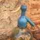Siphon en verre bleu
