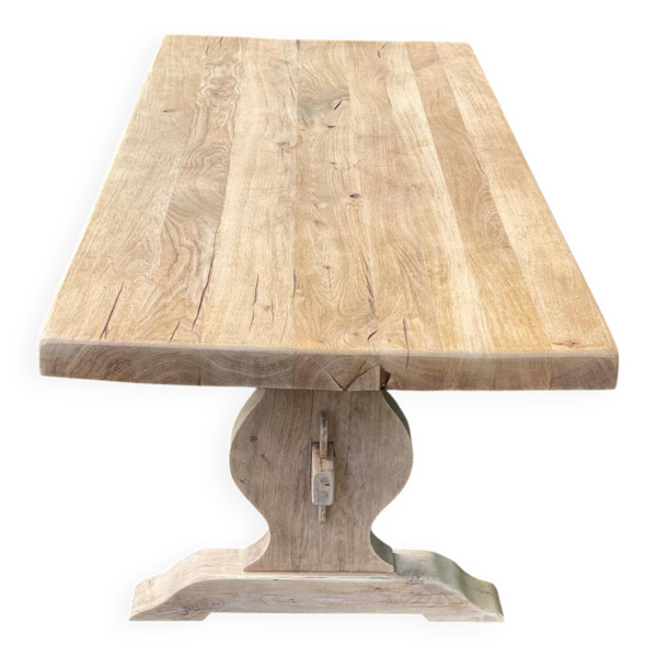 Table à manger de monastère rénovée en chêne massif du 19ème 200cm