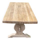 Table à manger de monastère rénovée en chêne massif du 19ème 200cm