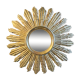 Sun Wall Lamp (70 cm) - Witch's Mirror, Gilded Carved Wood, ca 1950