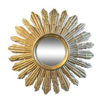 Sun Wall Lamp (70 cm) - Witch's Mirror, Gilded Carved Wood, ca 1950